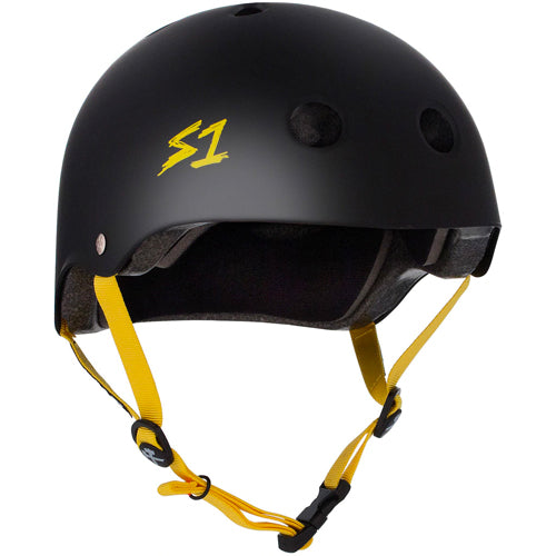 S1 Lifer Helmet Matte Black Yellow Straps
