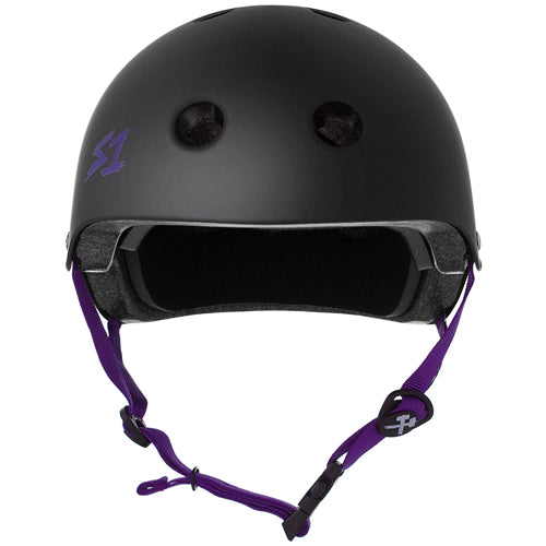 
                  
                    Load image into Gallery viewer, S1 Lifer Helmet Matte Black Purple Straps
                  
                