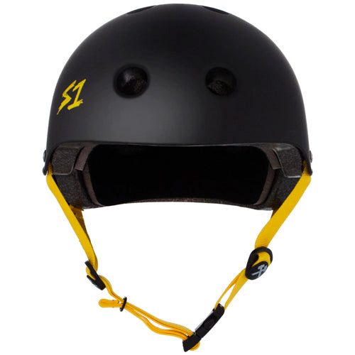 
                  
                    Load image into Gallery viewer, S1 Lifer Helmet Matte Black Yellow Straps
                  
                