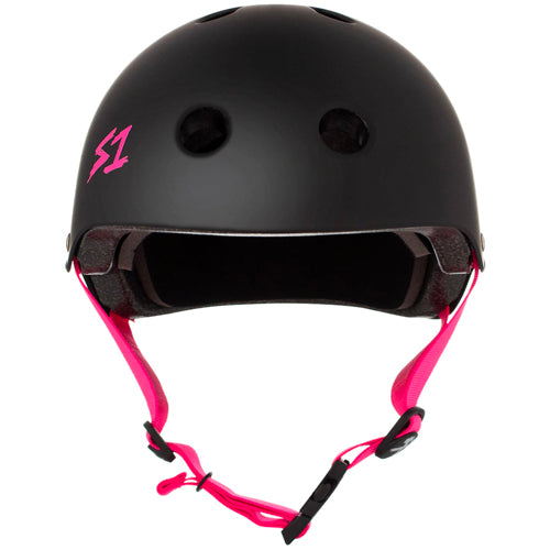 
                  
                    Load image into Gallery viewer, S1 Lifer Helmet Matte Black Pink Straps
                  
                