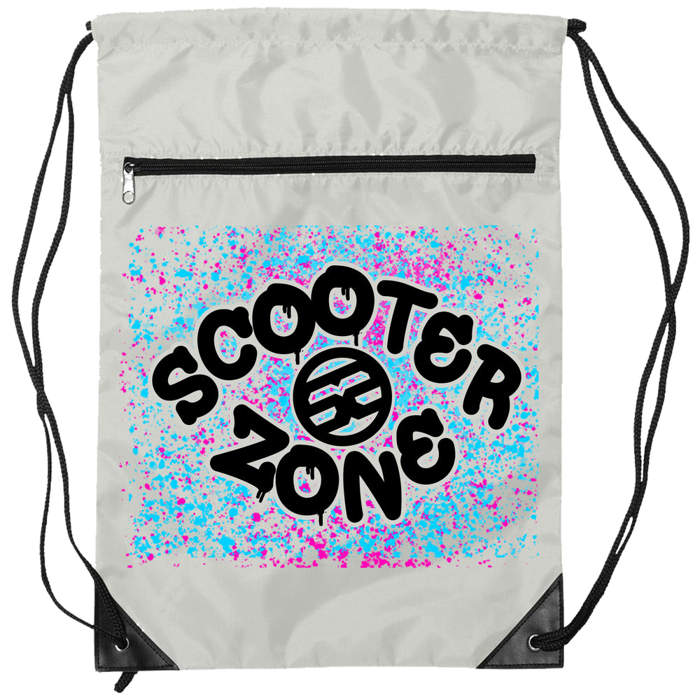 Scooter Zone Paint Splatter Drawstring Bag