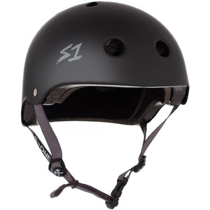 
                  
                    Load image into Gallery viewer, S1 Lifer Helmet Black Matte Grey Straps
                  
                