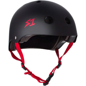 
                  
                    Load image into Gallery viewer, S1 Lifer Helmet Matte Black w/ Red Straps
                  
                